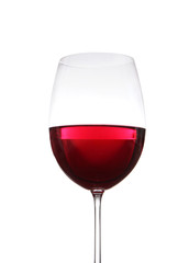 Glass of wine on gray background