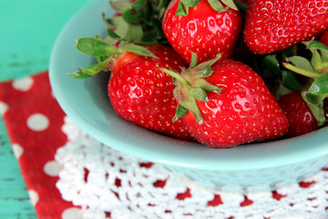 Strawberries in plate close-up