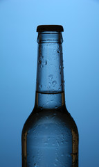 Water bottle on blue background