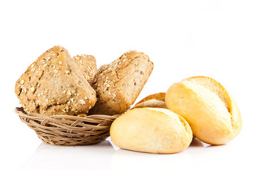 Bread on a white background. delicious buns  isolated on white