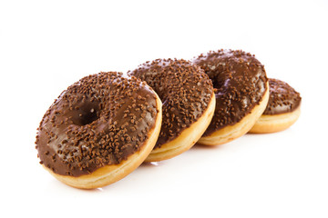 Chocolate Donuts . Isolated on a white background. doughnut