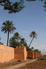 Fototapeta na wymiar Mury otaczające Marrakech
