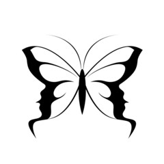 butterfly with silhouettes