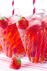 Red strawberry juice