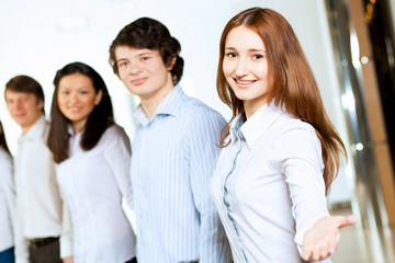 Five students smiling