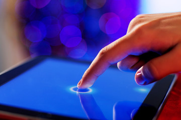 Finger touching screen