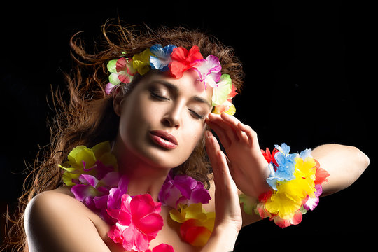 Beautiful Luau Party Girl. Hula Dance