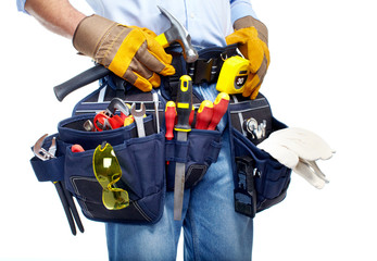 Worker with a tool belt.