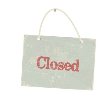 Vintage closed sign. Vector