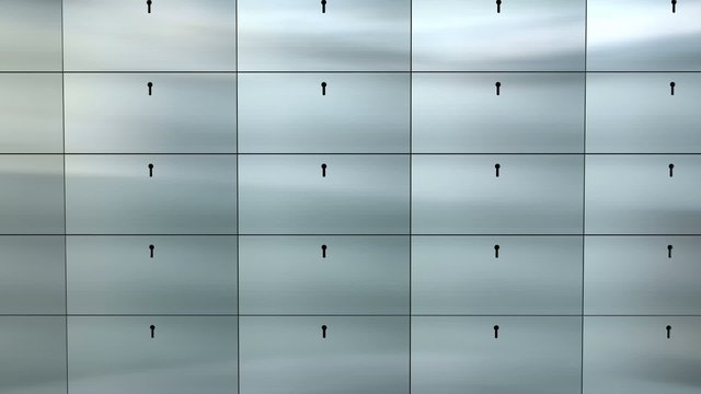 Artist rendering bank safe deposit box.	
