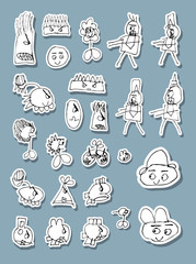 Naif Doodle Icons Vector