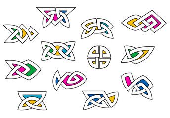 Shapes and elements in celtic ornament style