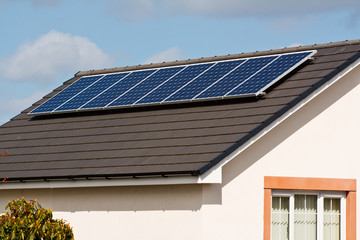 Photovoltaic Solar Panels on tiled roof