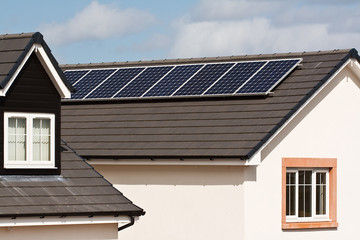 Photovoltaic Solar Panels on tiled roof
