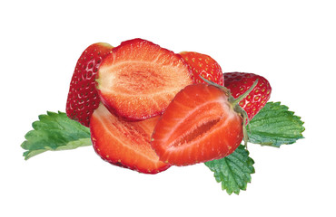 sweet strawberries isolated on white