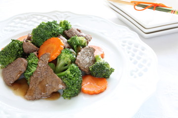 chinese cuisine, broccoli and beef stir fried