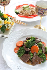 chinese cuisine, broccoli and beef stir fried