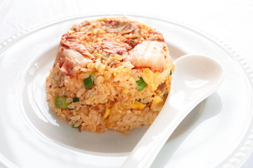 korean cuisine, kimchi and pork fried rice