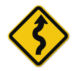 traffic sign Zigzag isolate on white background