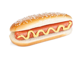 Hot dog with mustard