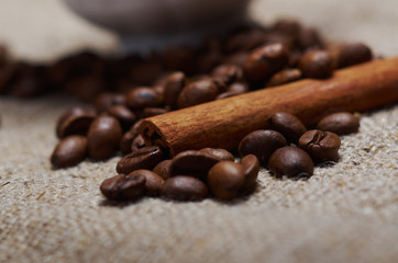Coffee cup with cinnamon