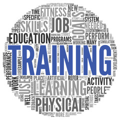 Training and education related words concept