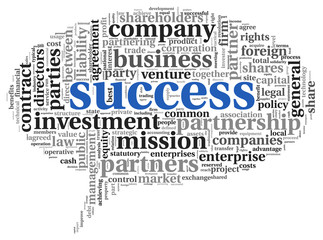 Success concept in tag cloud