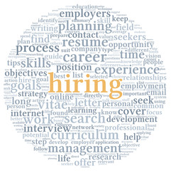 Hiring concept in word tag cloud