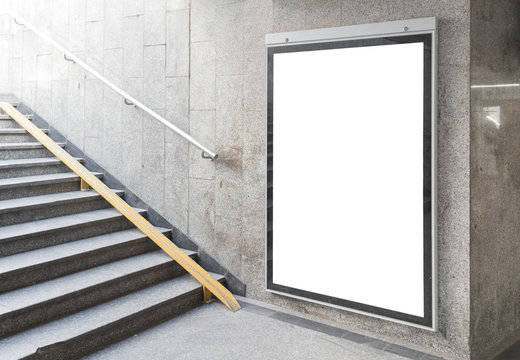 Blank billboard or poster in hall