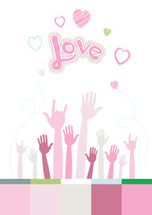 Hand love concept