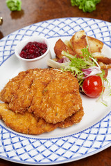 Schnitzel with salad