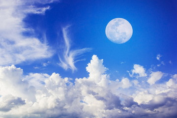 Naklejka na ściany i meble Moon on the blue sky