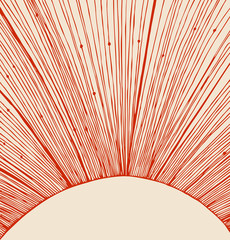 background with red sun rays for cards