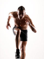 Hombre atleta corredor ejercitando.corriendo