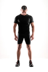 Fototapeta premium Retrato de un hombre fuerte y atlético.