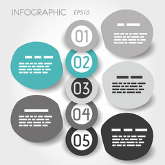 turquoisebig bubble infographic with big rings