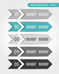 turquoise five infographic double arrows