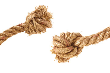 Rope knot isolated on white background.