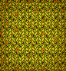 Green floral pattern. Background with rows of leafs