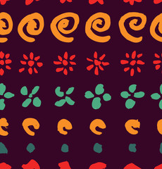Seamless ethnic pattern with spirals