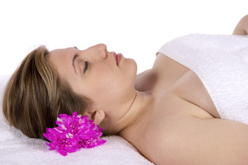 Obraz na płótnie Canvas Day spa aroma therapy massage table