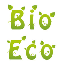 Bio and Eco green text