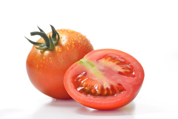 Fresh tomatoes isolated on white