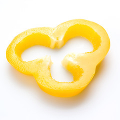 Fototapeta na wymiar Yellow sweet pepper slice