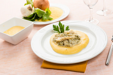 Polenta con baccalà - Polenta with salt cod