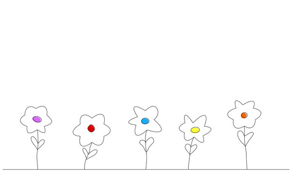 Kinderzeichnung: Blumen