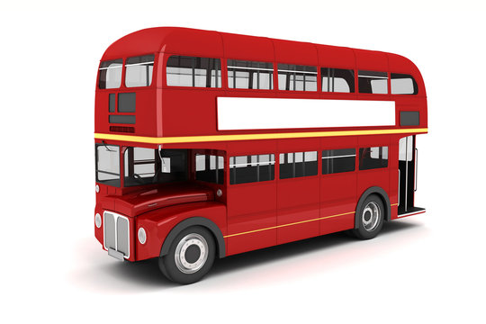 3d London Bus On White Background