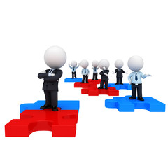 3d white people as business man