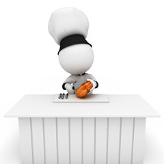 3d white people as chef