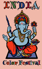colorful elephant god - ganesha